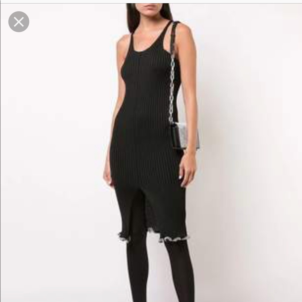 Alexander Wang Crystal-Embellished Ribbed Dress